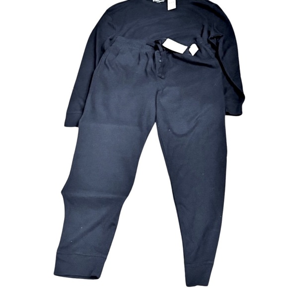 Nautica Mens Waffle Knit Thermal Pajama Set Navy Blue M pajamas set - Picture 11 of 12